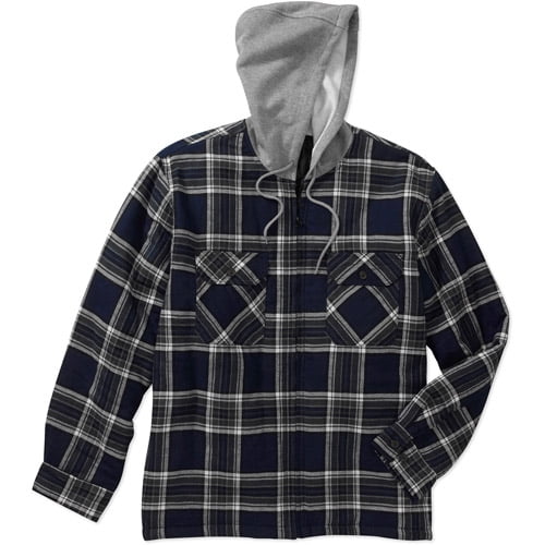 Faded glory flannel deals jacket with hood