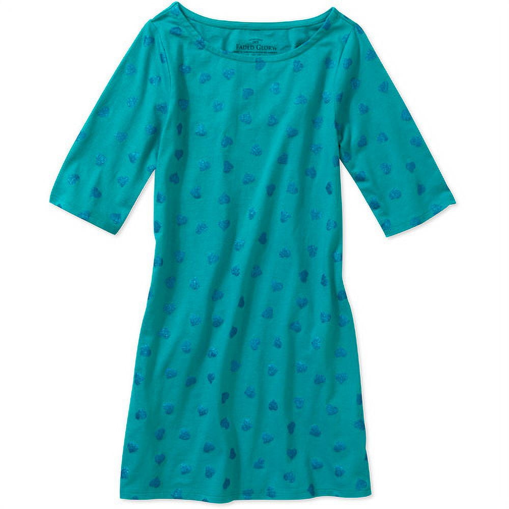 Faded Glory Girl Glitter Heart Dress