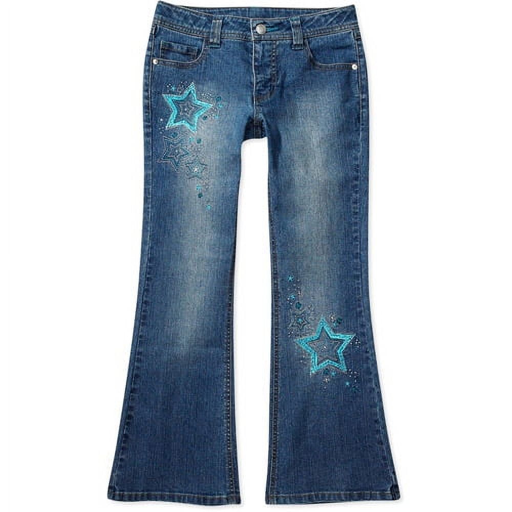 Faded Glory - Girls' Star Embroidered Jeans 