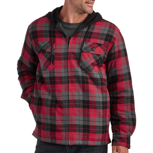 Faded Glory Hooded Flannel Shirt Jacket - Walmart.com