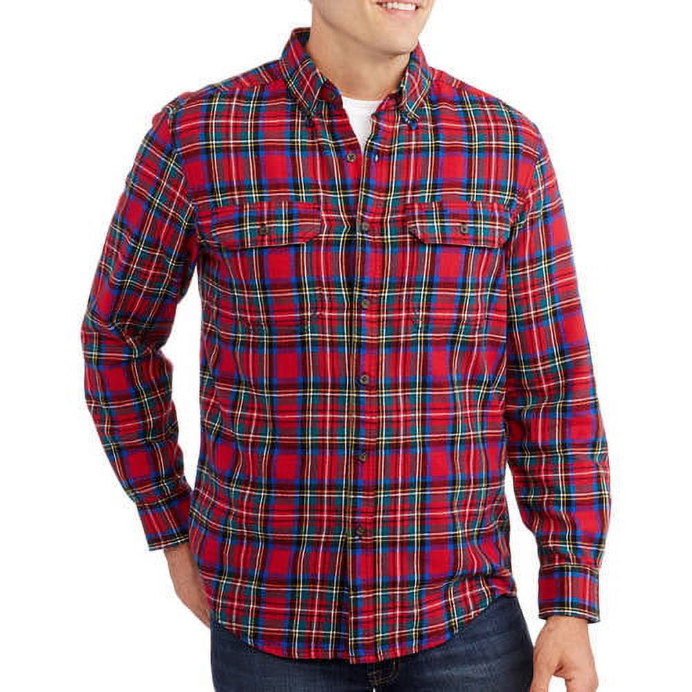 Men's Long Sleeve Blue Plaid Flannel Shirt – Wild Material