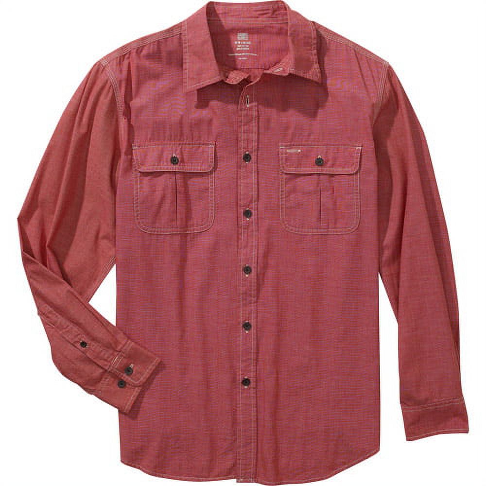 Faded Glory - Men's Long-Sleeve Button-Down Micro-Check Shirt - image 1 of 1