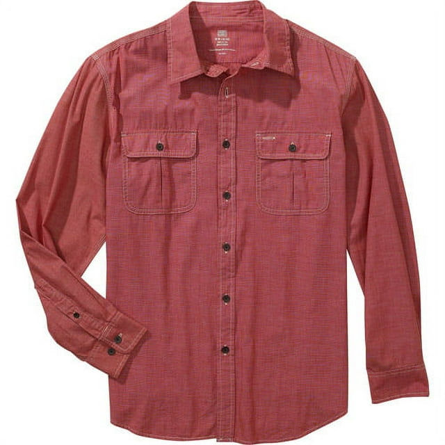 Faded Glory - Men's Long-Sleeve Button-Down Micro-Check Shirt