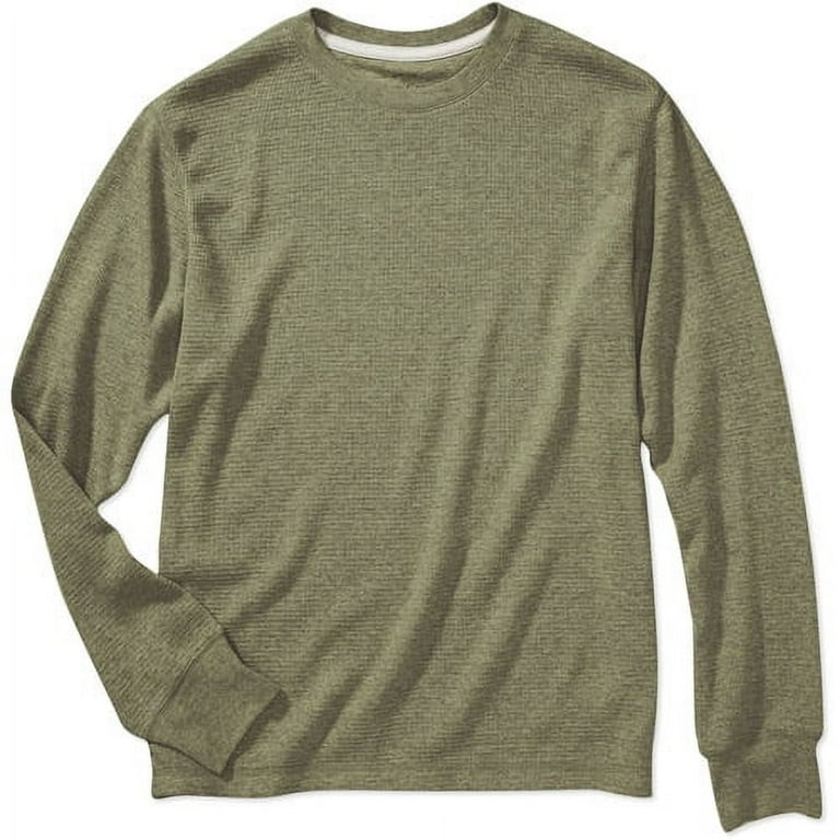 Faded Glory Long-Sleeve Thermal Tee - Cotton Crew Neck Shirt