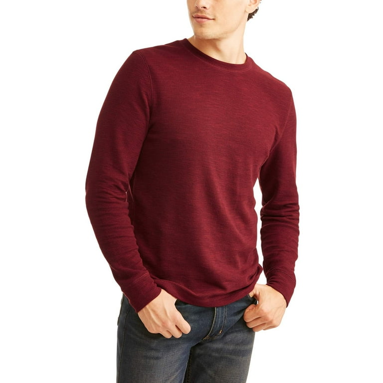 Faded glory men's long sleeve thermal crew sweatshirt deals