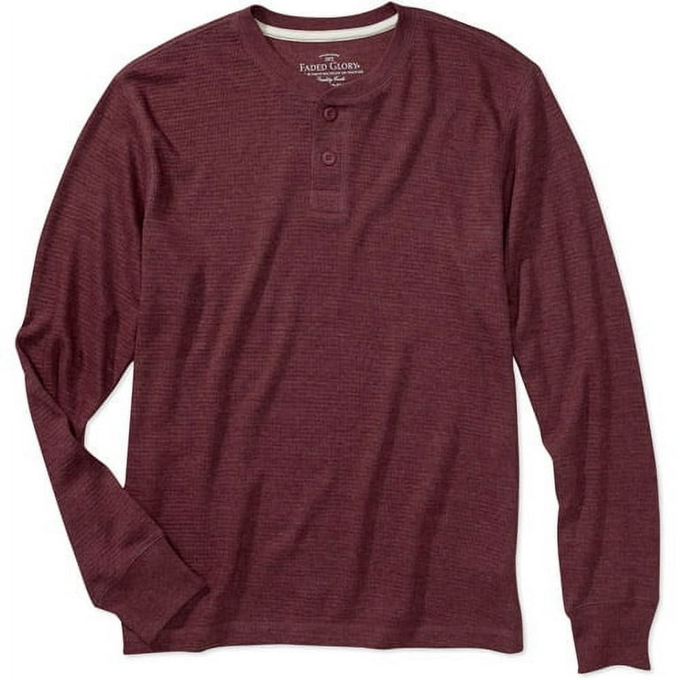 Faded Glory Men s Long Sleeve Thermal Henley Walmart
