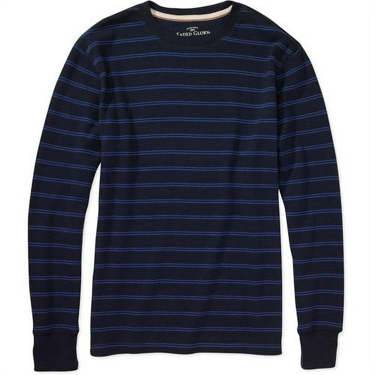 Faded Glory Men s Stripe Long Sleeve Thermal Top Walmart