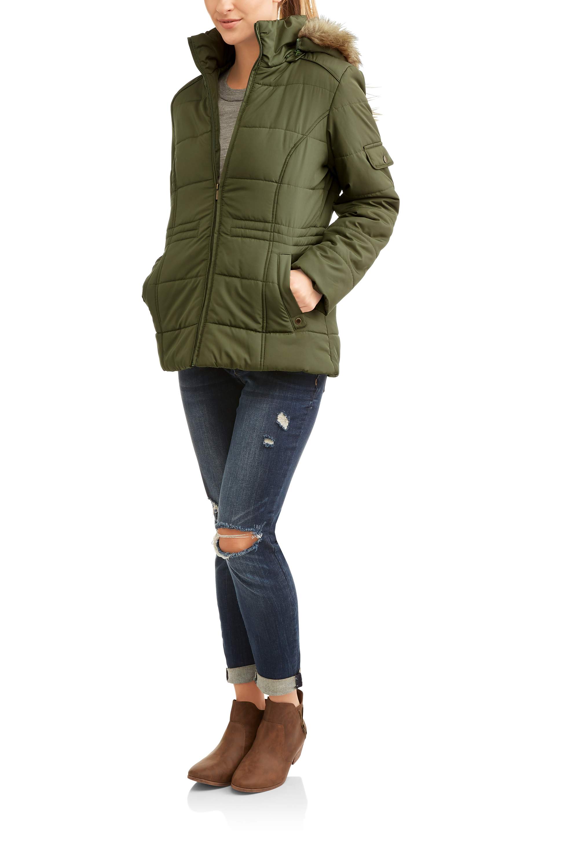 Faded Glory Missy Quilted Puffer Jacket - image 1 of 4