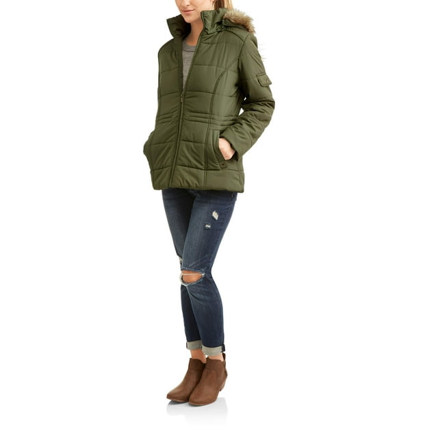 Faded Glory Missy Quilted Puffer Jacket