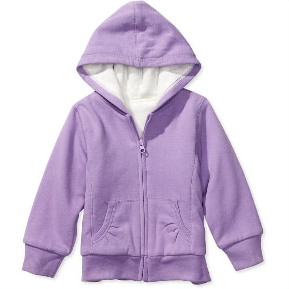 Faded Glory Toddler Girls' Sherpa Lined Hoodie, Spring Lilac