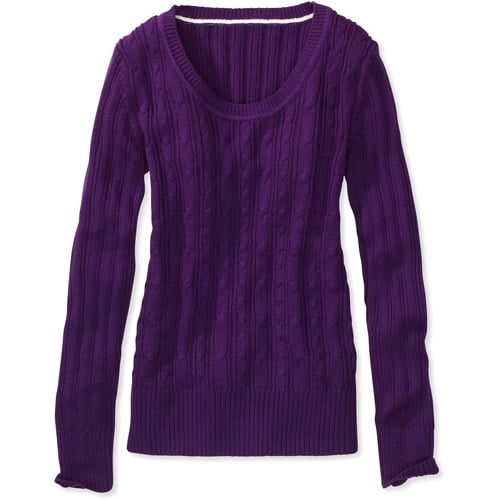 Faded Glory Women s Cable Sweater Walmart