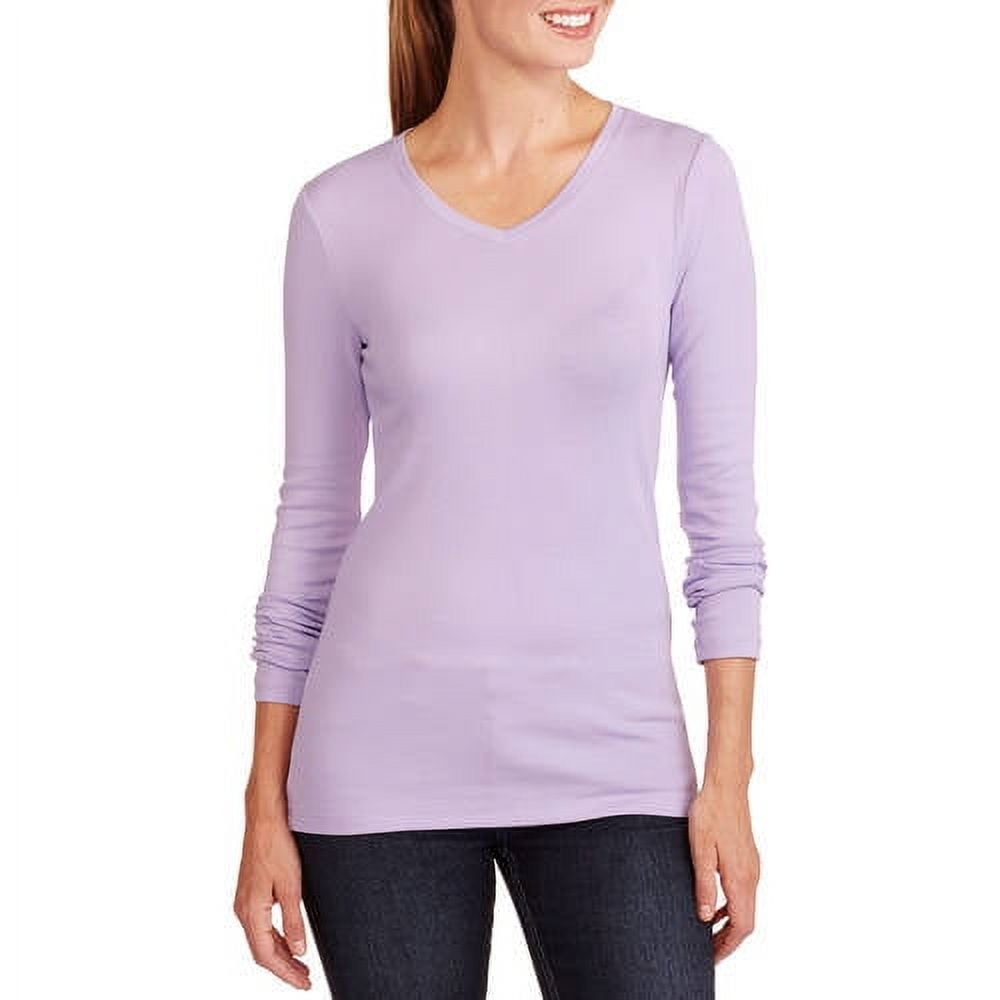 Faded Glory Women's Essential Long Sleeve V-Neck T-Shirt
