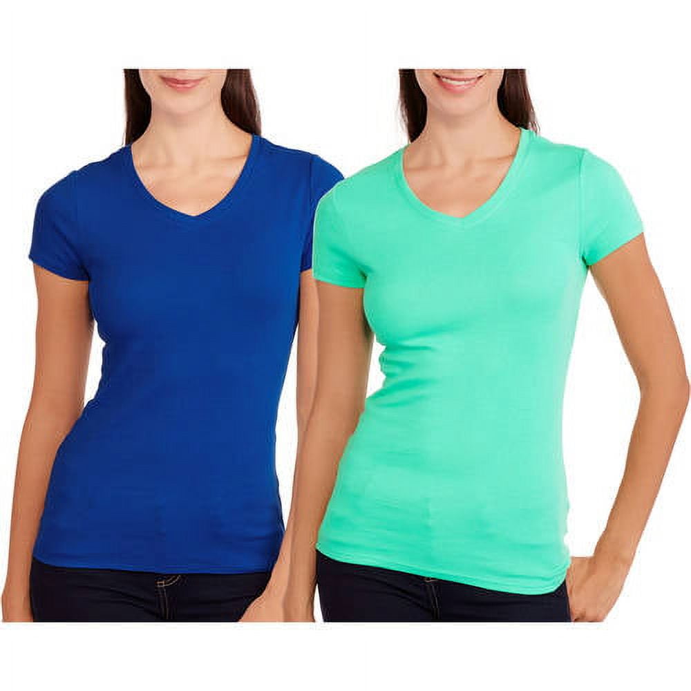Faded glory women's essential short sales sleeve v neck t shirt