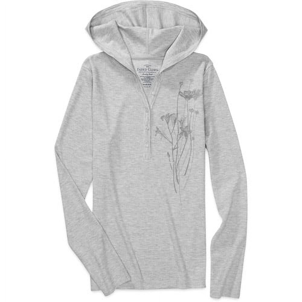 Faded Glory - Women's Hooded Long-Sleeve Graphic Thermal Tee
