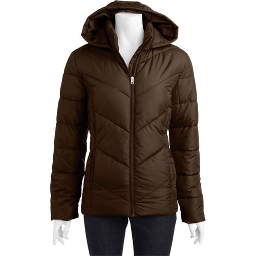 Faded Glory Women s Hooded Puffer Jacket Walmart