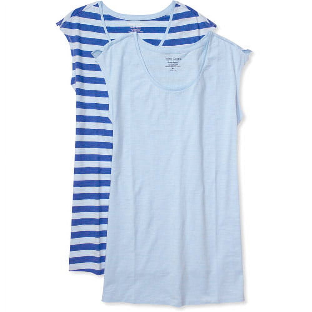 Faded Glory Women's Organic Cotton Assorted Scoop Nightshirts, 2Pack