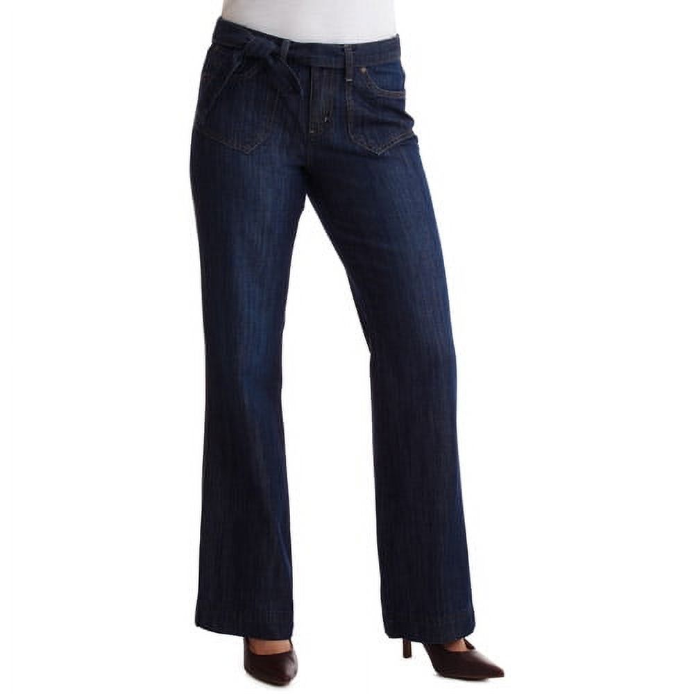 Faded Glory - Women's Organic Cotton Wide-Leg Trouser Jeans - image 1 of 2