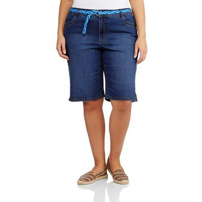 Faded Glory Women s Plus Size 12 Inch Bermuda Short With Belt