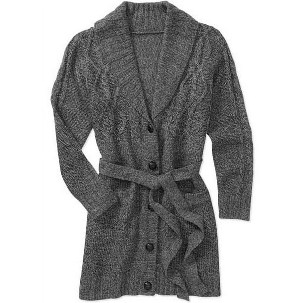 Faded Glory Women's PlusSize Belted Sweater Coat
