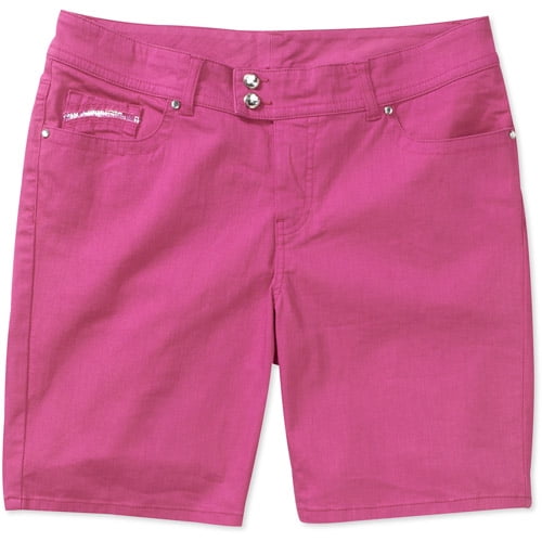 Faded Glory Women s Plus Size Colored Embellished Bermuda Shorts