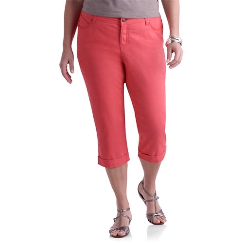 Faded Glory Women s Plus Size Colored Skinny Denim Crops with