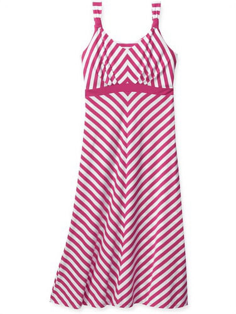 Faded Glory Women's Plus-Size Knit Striped Maxi Dress with Knot Details ...