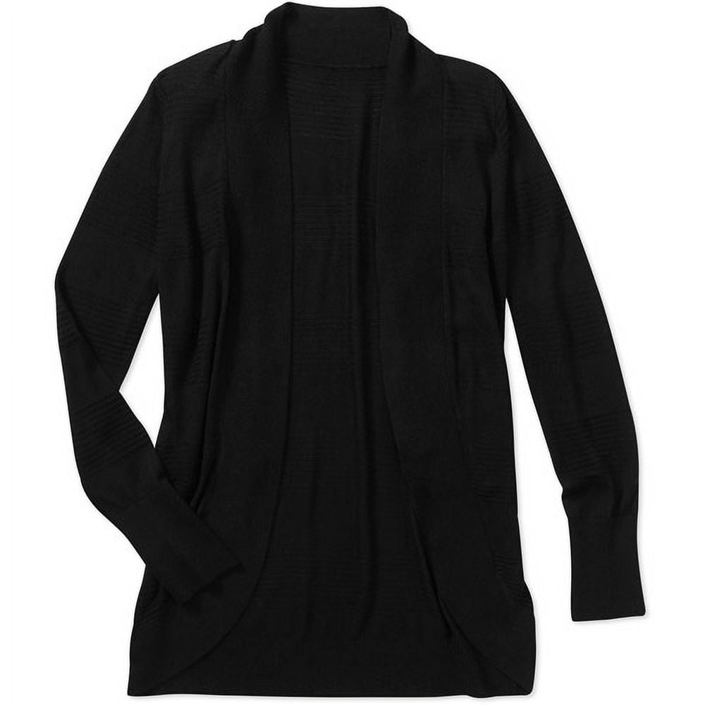 Faded Glory Women s Plus Size Rugby Stripe Open Sweater Cardigan Walmart