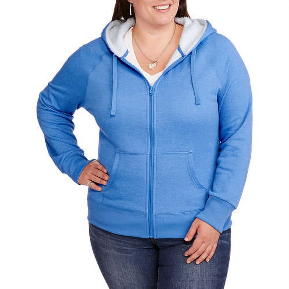 Faded Glory Women s Plus Size Sherpa Hoodie Walmart