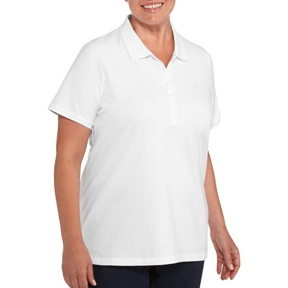Faded Glory Women s Plus Size Short Sleeve Pique Polo Walmart