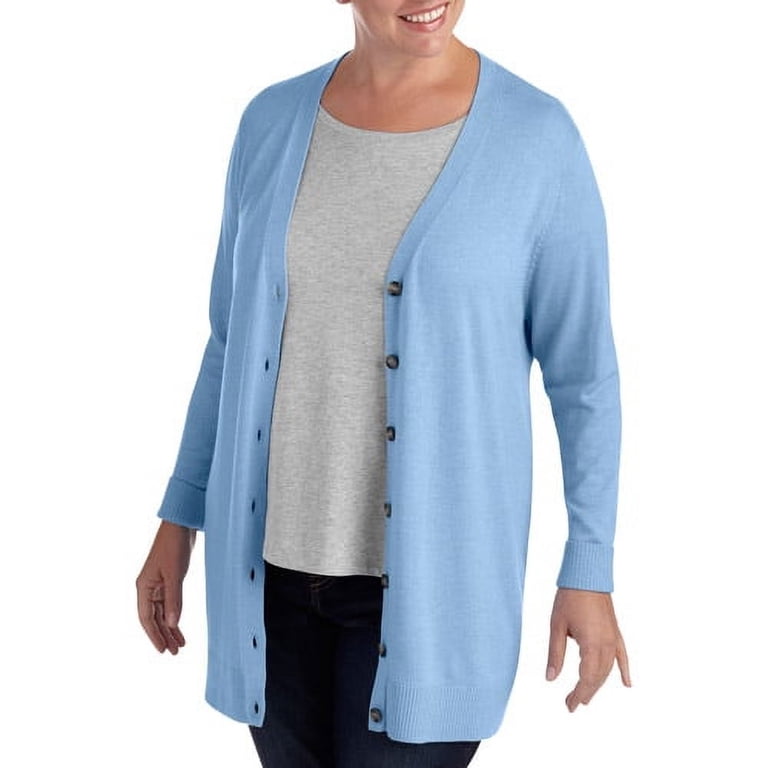 Faded Glory Women's Plus-Size Super Soft Grandpa Cardigan