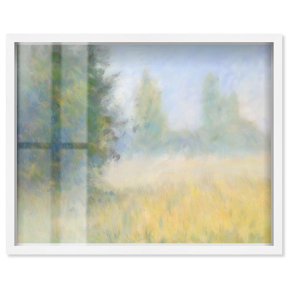 Faded Horizon II Shadowbox Print Landscape Paintings by Art Remedy, White Frame, 30 x 24