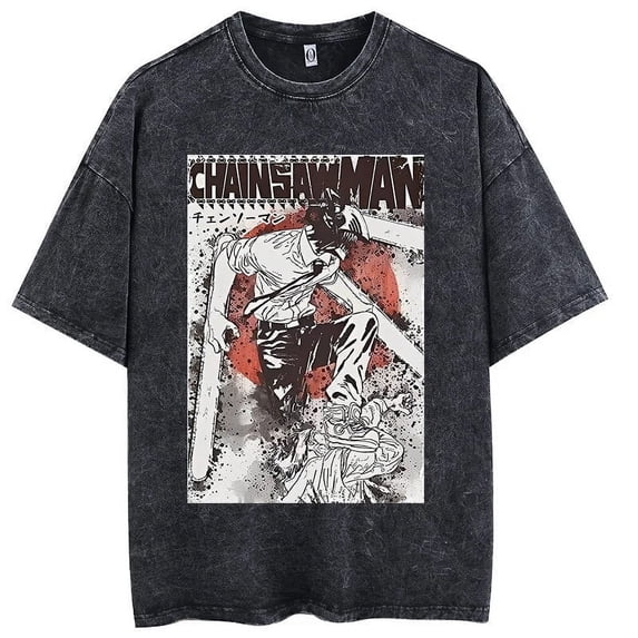 Faded Retro Anime Shirt Built Around Chainsaw Man Eternal Battle Retro ...