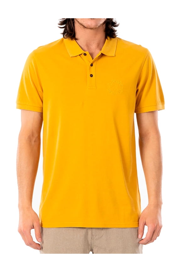 Faded Short Sleeve Polo Shirt [Mustard]