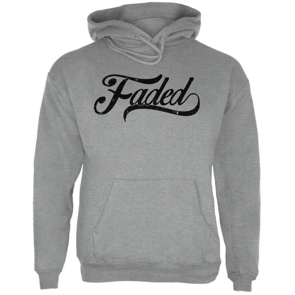 Faded Sport Grey Adult Hoodie - X-Large