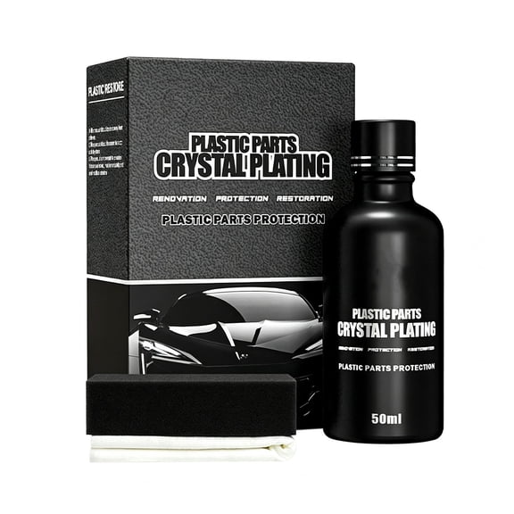 Faded Trim Crystal Coating Agent, Vinyl Oxidation Gray Spot Eraser, Auto Interior Exterior Molding Gloss Restorer for Vehicle Trim Detailing