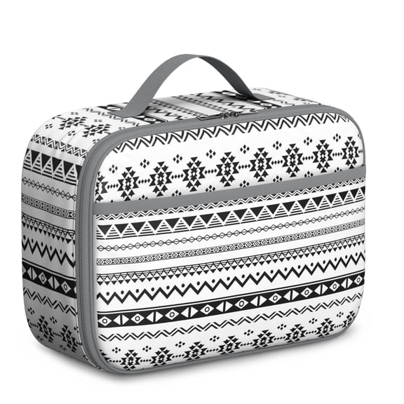 Faded Vintage Lunch Tote – Boho Chic Insulated Lunch Box for School Students, Artistic Antique Style