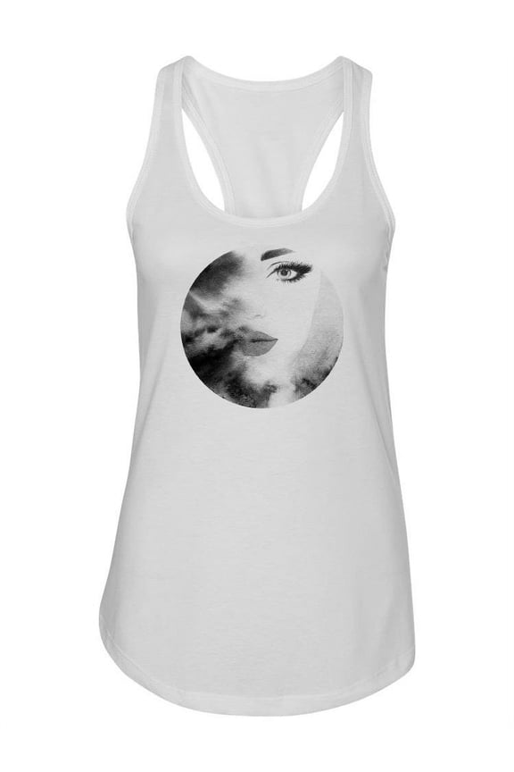 Faded Woman Face Racerback Tank Women -Image by Shutterstock, Female Small