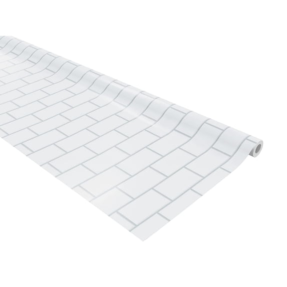 Fadeless 48" x 50' White Subway Tile Bulletin Board Paper