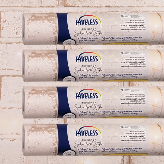 Fadeless Schoolgirl Style Bulletin Board Paper, 48" x 12', Cozy Vibes, 4 Rolls