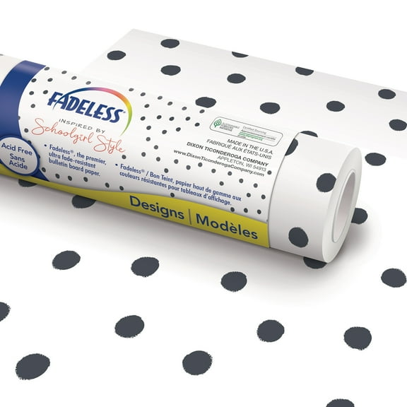 Fadeless Schoolgirl Style Bulletin Board Paper, 48" x 50' Roll, BFF Painted Dots