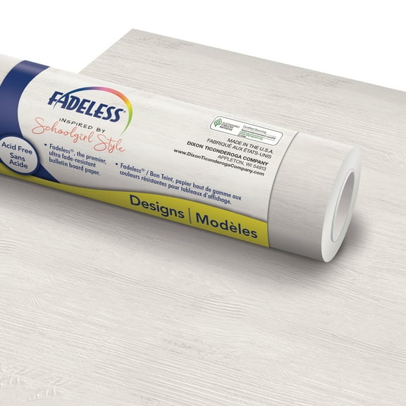 Fadeless Schoolgirl Style Bulletin Board Paper, 48" x 50' Roll, Southern Belle Shiplap