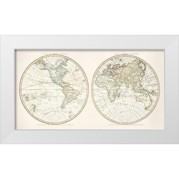 Faden, William 24x15 White Modern Wood Framed Museum Art Print Titled - New World 1786