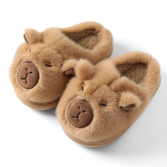 Fadezar Kids Fuzzy Slippers Winter Warm Cute Capybara House Shoes for Boys Girls