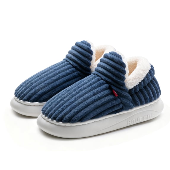 Fadezar Fuzzy Slippers for Women and Men Warm Ankle Bootie Slippers with Memory Foam Bedroom Non-slip House Shoes