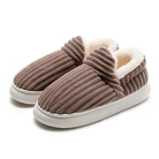 Fadezar Fuzzy Slippers for Women and Men Warm Ankle Bootie Slippers with Memory Foam Bedroom Non-slip House Shoes