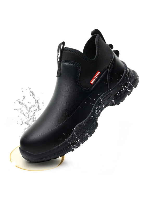 Men's Non Slip Work Shoes Waterproof Oilproof Slip Resistant Shoes for Chef Restaurant