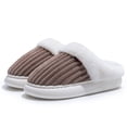 thumbnail image 1 of Fadezar Women's Fuzzy Slippers with Memory Foam, Faux Fur Lined Open-Back House Slippers, Brown, 1 of 6