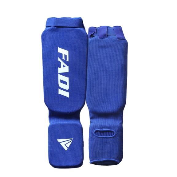 Fadi Sports Shin Instep Guards for Muay Thai, Kickboxing & MMA – Lightweight – Blue L