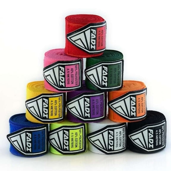Fadi Sports Semi-Elastic Mexican Hand Wraps, 120 Inches, Black, Poly-Cotton for Boxing and MMA Training
