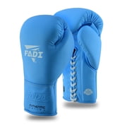 Fadi Sports A2 Lace-Up Boxing Gloves, for Training & Sparring, Matte Cowhide Leather, Blue - 16 oz